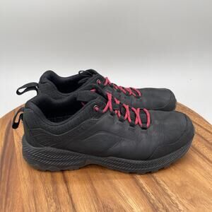 Merrell Forestbound Shoes Womens 9 Black Leather Trail Hiking Walking Sneakers